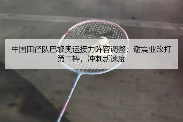 中国田径队巴黎奥运接力阵容调整：谢震业改打第二棒，冲刺新速度